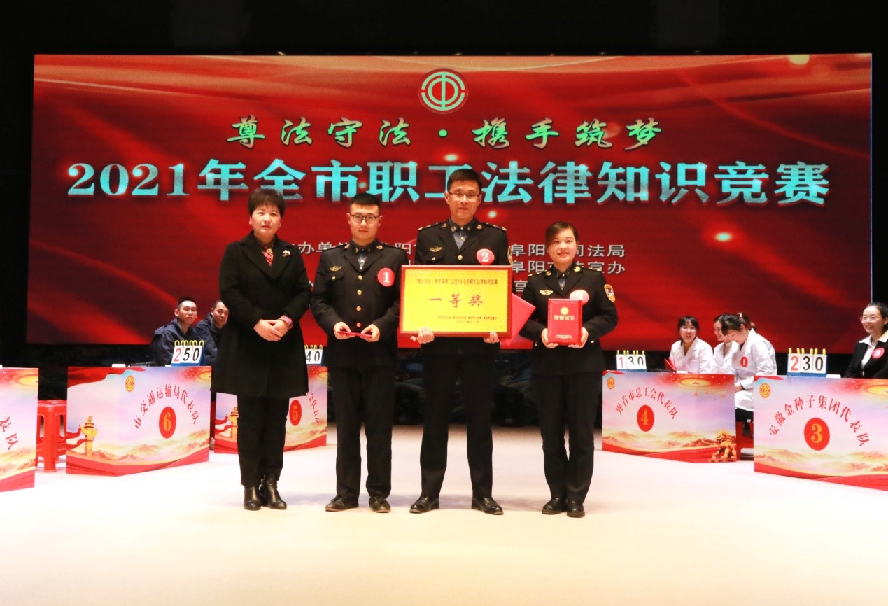 全市职工执法知识竞赛第一名